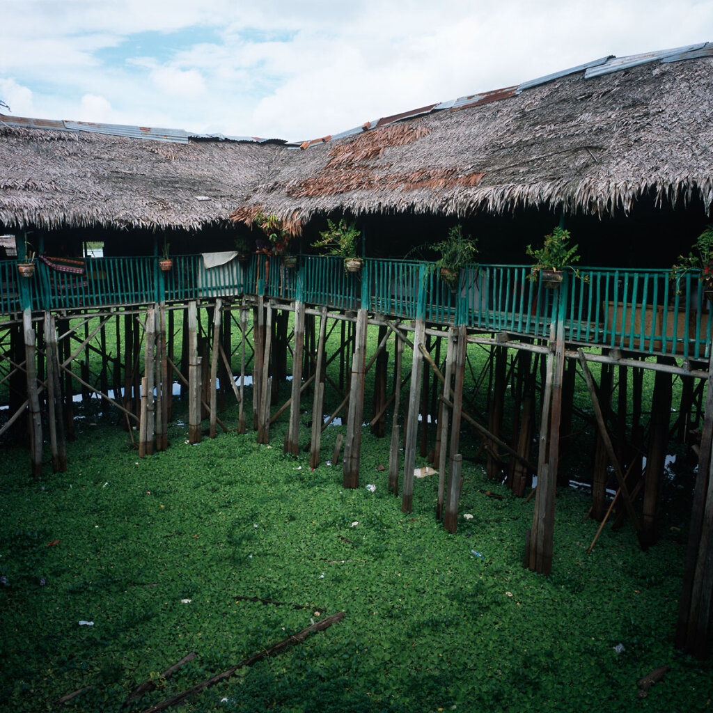 Houses on stilts on the riverport of Iquitos