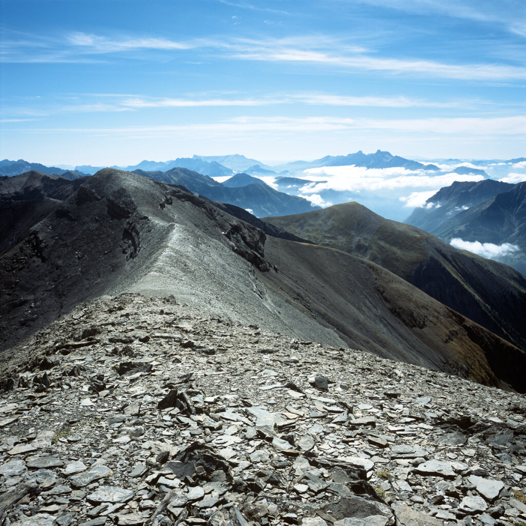 Crête des Rochers de Terre Rouge vue depuis le Pic de Col d'Ornon