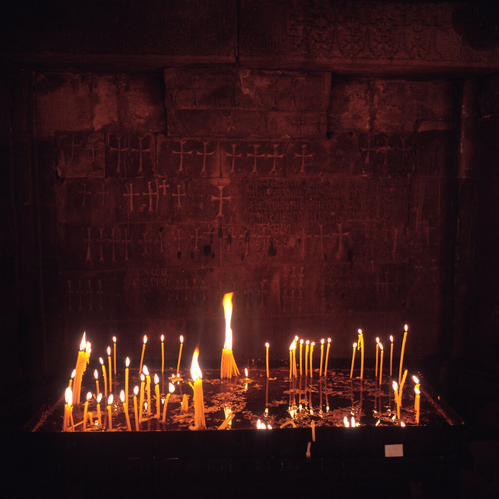 Candles in St. Karapet church, Noravank Monastery